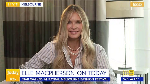 Elle MacPherson (pictured) revealed why she decided to return to the catwalk at age 59 during an interview with the Today show on Tuesday, after strutting her stuff at the Melbourne Fashion Festival.