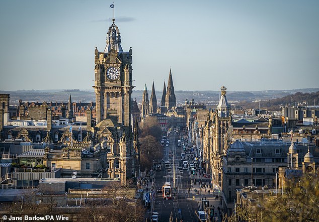 Objective: A view of the Edinburgh skyline with the Balmoral Clock and Princes Street.  US activist investor Elliott is trying to force a shake-up at Scottish Mortgage Investment Trust