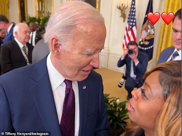 Henyard posted a video of her with President Joe Biden at the White House in January after coming under fire for her high salary and questionable expenses.