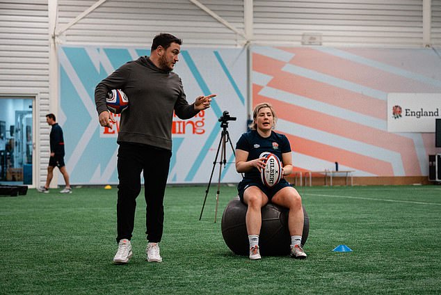 Members of the England women's team worked with men's captain Jamie George ahead of the weekend's clash against Wales.