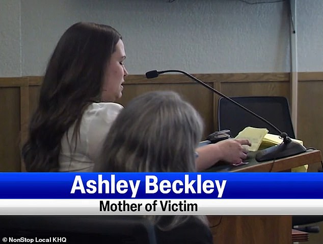 Beckley's mother, Ashley, gave a powerful statement to the court in which she told how her son's life had been irreparably damaged by what happened.