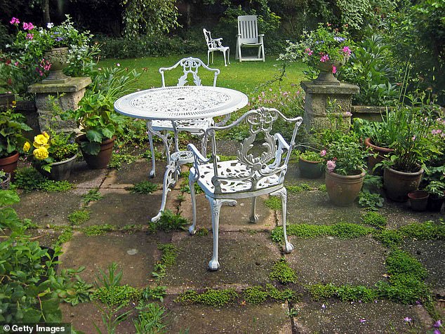 After months of neglect in storage, bringing cast iron garden furniture back to life can seem like a daunting task - but fear not, as experts reveal four tips for reviving rusty chairs and tables (stock image)
