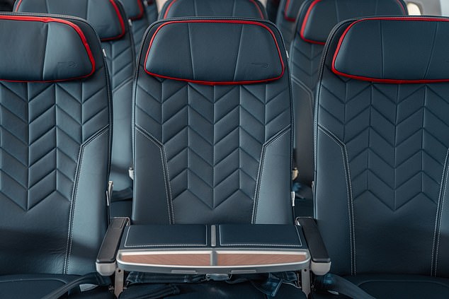 British Airways has announced a £7bn ¿transformation plan¿, which includes new seats for short-haul flights.  Pictured above are the new short-haul business class seats.