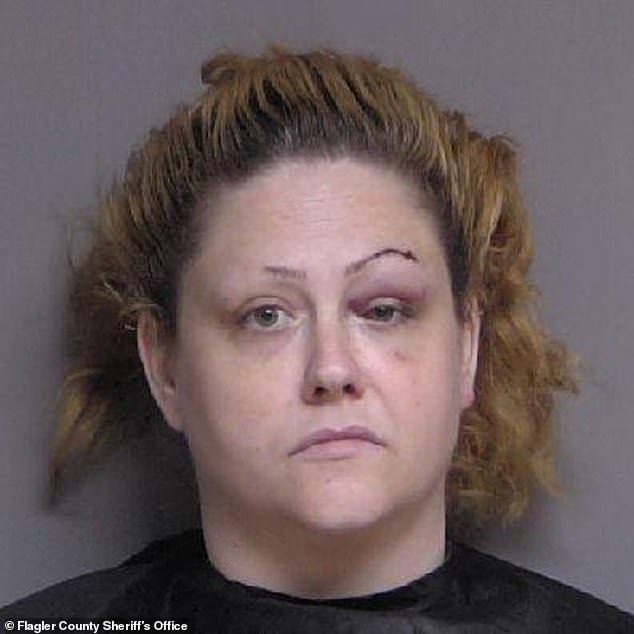 Amber McCann, 30, was arrested by police at a Walmart store in Palm Coast, Florida, on Monday, March 25, after leaving with a cart of stolen items worth $1,030.