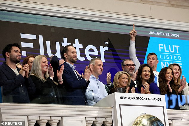 Celebration: Paddy Power owner Flutter Entertainment announced its adjusted profits before nasties rose 45.4 percent to $1.87 billion in 2023