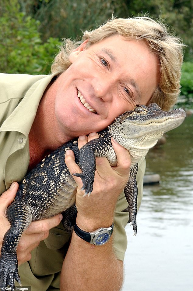 Steve (pictured in 2002) tragically died when a stingray barb pierced his chest on September 4, 2006, while he was filming near Batt Reef, Queensland, in his native Australia.
