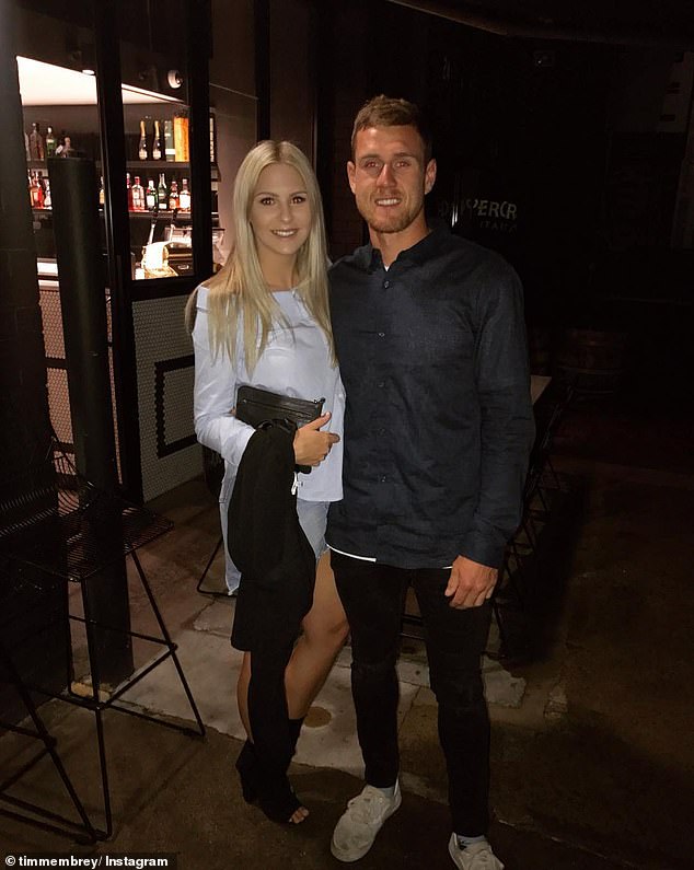 Membrey has credited his wife Emily (pictured) for her invaluable support during his battle with mental health issues.