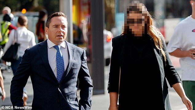 The woman (pictured), who cannot be identified for legal reasons, appeared in court on Friday as she fights charges of distributing and recording revenge porn featuring her ex-husband.