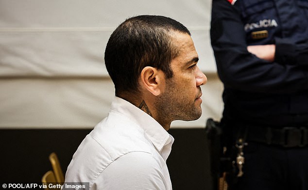 Dani Alves was released on bail while awaiting his final sentence after being found guilty of rape