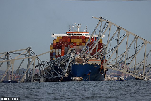The ship's crew managed to issue a mayday call before it crashed into the bridge, allowing officials to prevent cars from passing over the bridge.