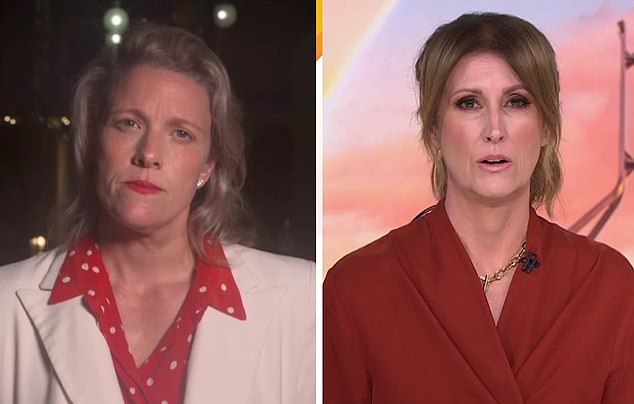 Sunrise presenter Natalie Barr (right) asked Home Secretary Clare O'Neil (left) how the Labor government had issued 149 invalid visas to released immigration detainees