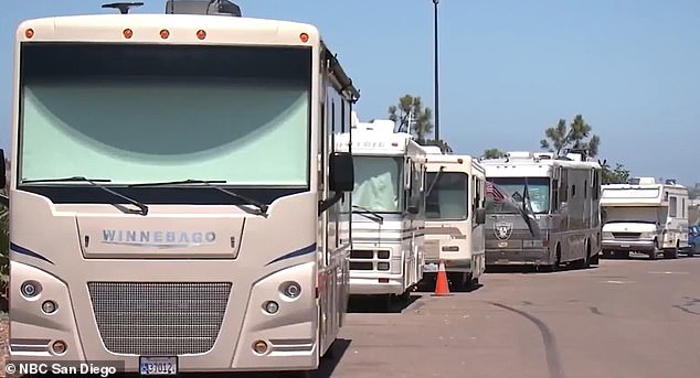 Residents of a San Diego suburb known for its isolation from the bustling city center and waterfront views are furious as a group of vagrants began living in their cars and RVs in the neighborhood streets.