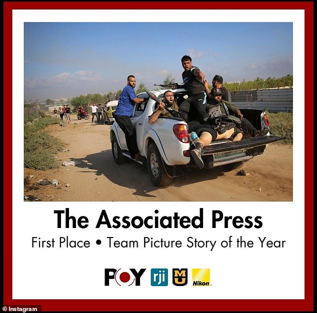 AP's winning photo of Shani Louk's lifeless body being transported back to Gaza by her killers.