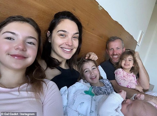 Gal Gadot appeared on Instagram on Friday to share the first family photo with the clan's newest addition.