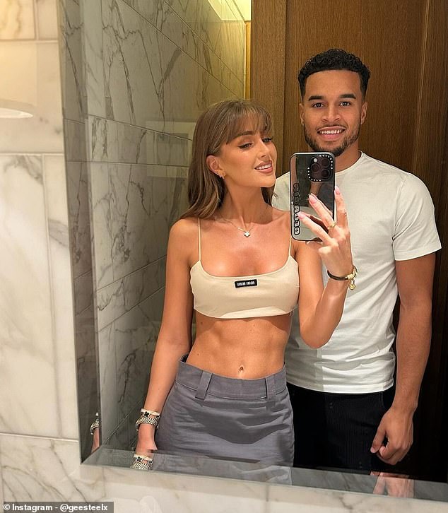 Georgia Steel, 25, flaunted her six pack on Instagram on Saturday as she celebrated Toby Aromolaran's 25th birthday and a trip to the Corinthia Hotel in style.