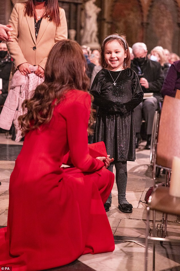 Kate met the eight-year-old twice after seeing an image of Mila looking at her father through a window in March 2020.