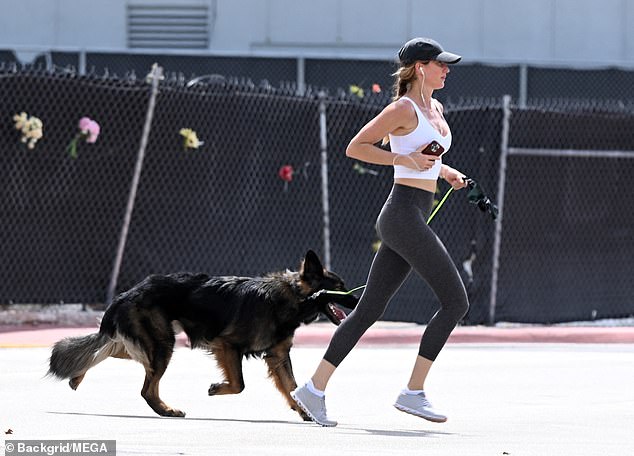The cover model and her German shepherd also seemed to burn off some energy with a short jog.