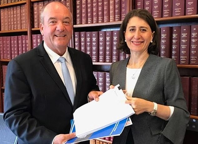 Berejiklian (pictured with Maguire) resigned from her role as Premier of New South Wales in September 2021 after the anti-graft body announced it would investigate whether she breached the ministerial code of conduct.