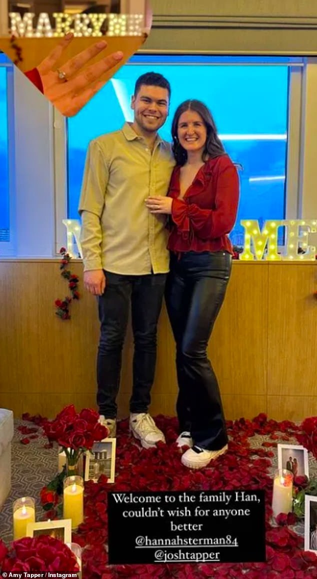 Channel 4 soap Josh Tapper, 26, got down on one knee to propose to his partner Hannah this weekend.