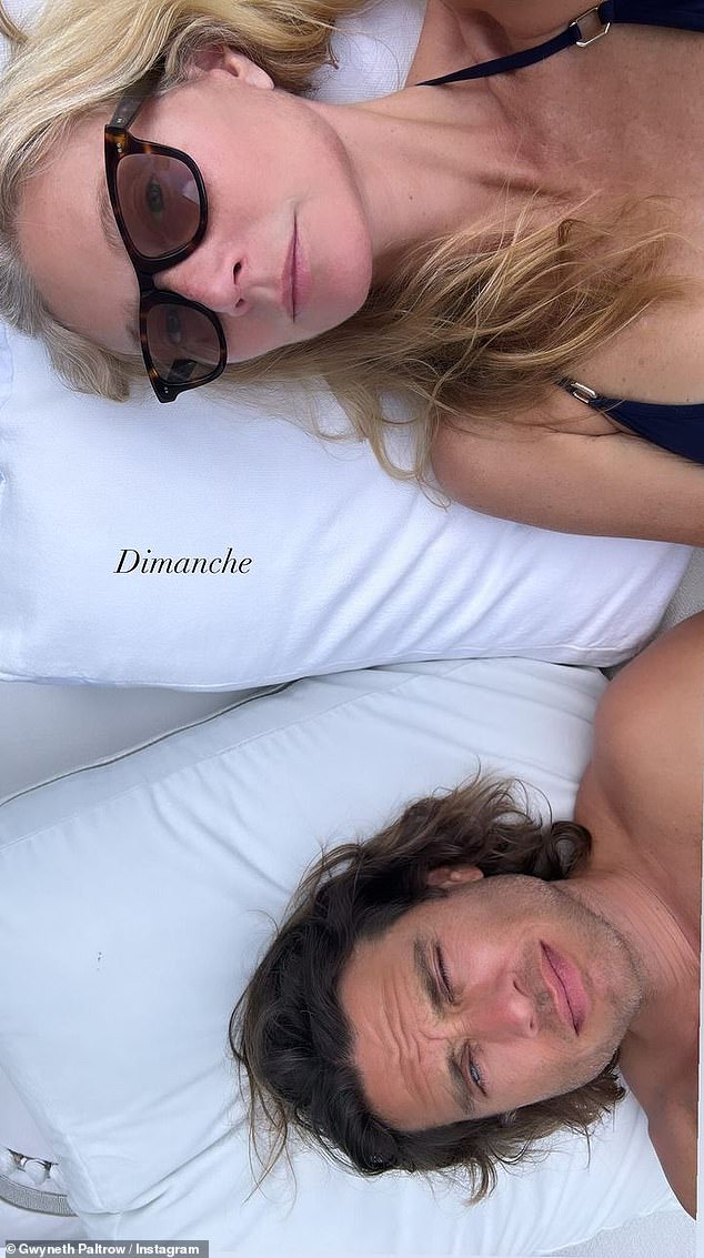 Gwyneth Paltrow, 51, glowed in a sweet selfie she took with her husband, Brad Falchuk, 53, which was uploaded to her Instagram Stories on Sunday.