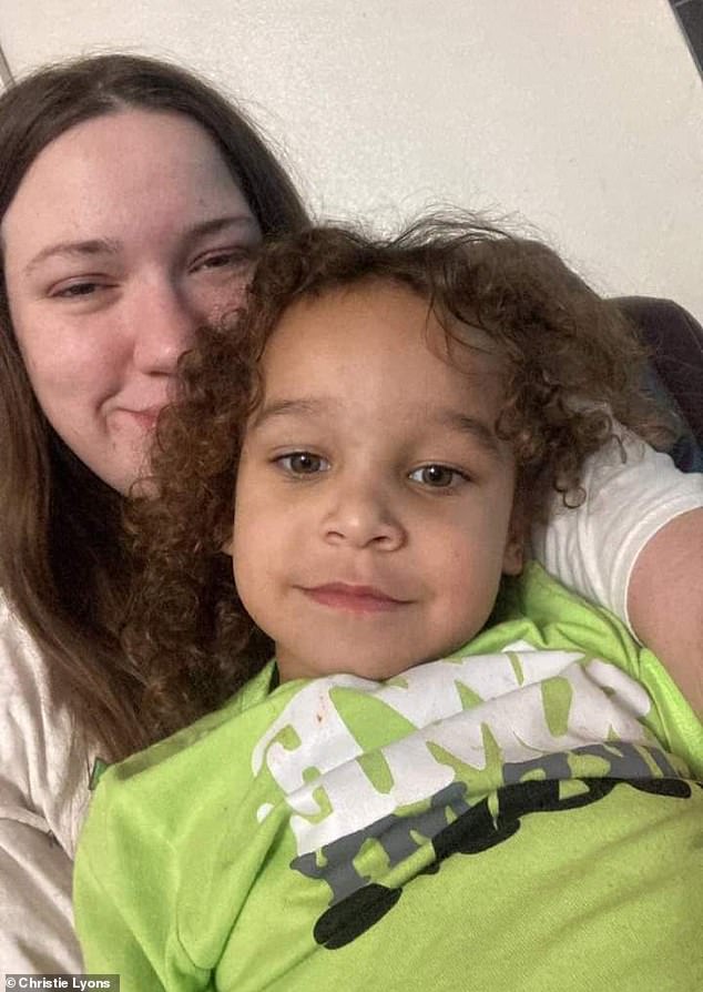 5-year-old Jeremiah Turner (pictured with his mother Christie Lyons) tragically suffered brain death after falling into a neighbor's pool earlier this month.