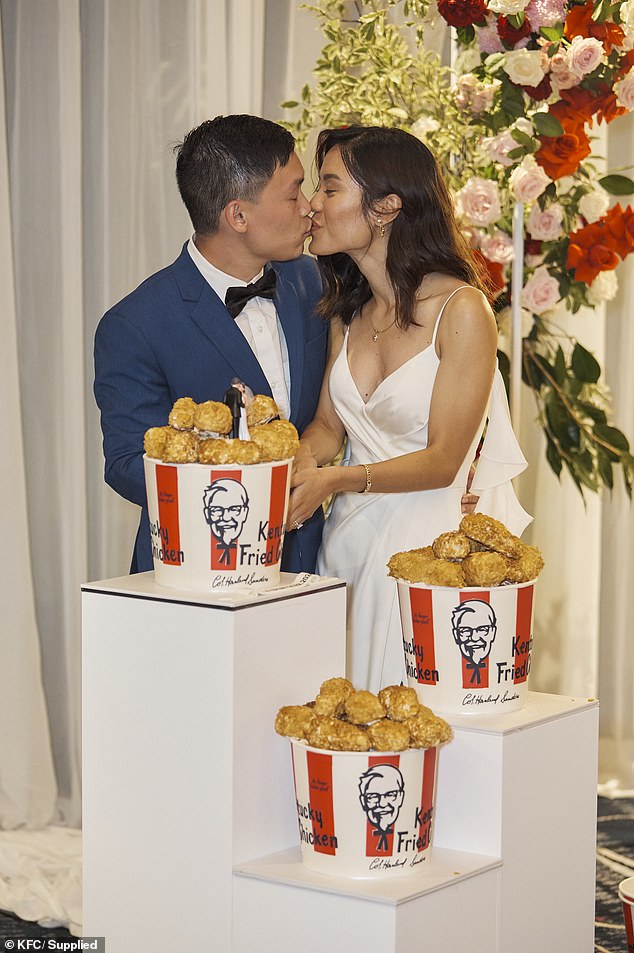 Thanh Huynh, 29, and Brian Tran, 28, had an $80,000 KFC-themed wedding.
