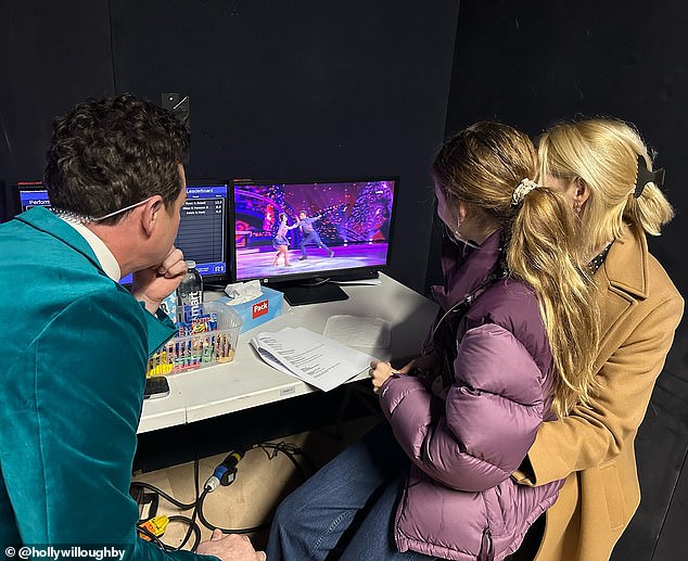 Holly Willoughby shared a rare snap of her daughter Belle, 12, backstage at Dancing On Ice on Instagram as she took her to work on Mother's Day