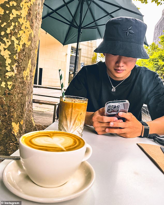 Red Bull driver Yuki Tsunoda of Japan was spotted enjoying a famous Melbourne coffee ahead of Sunday's Australian Grand Prix.