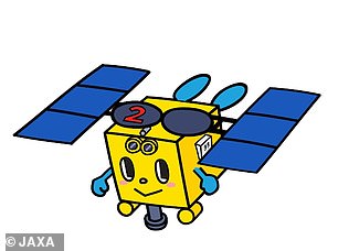 The Japanese space agency, JAXA, has given the Hayabusa2 probe its own cartoon mascot, Haya2-kun (above), whose motto is 'Do your best!' The probe will capture images of the asteroid 2001 CC21 in July 2026
