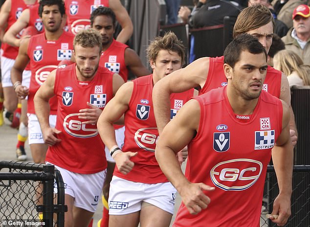 The Gold Coast Suns competed in the VFL before the AFL and wore a very different jersey to the one they would wear in the top-level competition.