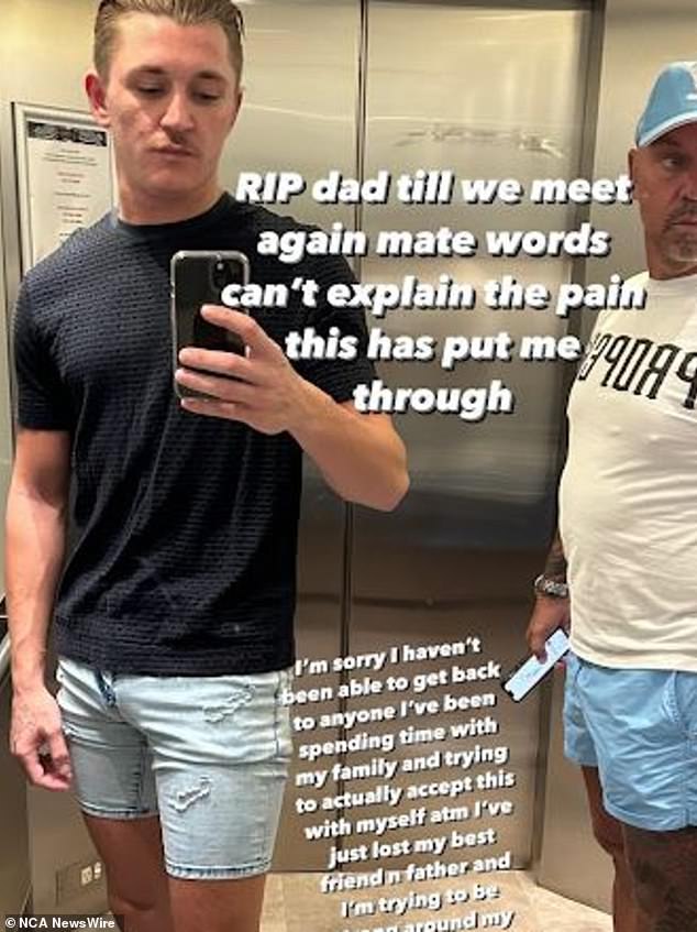 Ky Manser reflects on the death of his father.  Photo: Instagram