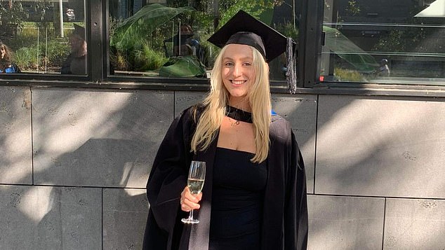Young Australian graduate Jordyn Avery (pictured) has revealed the difficulties of paying off huge HECS student debt