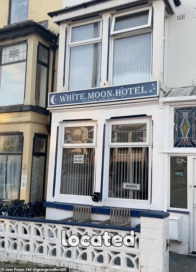 He booked his own private room at the White Moon Hotel in Blackpool (pictured)