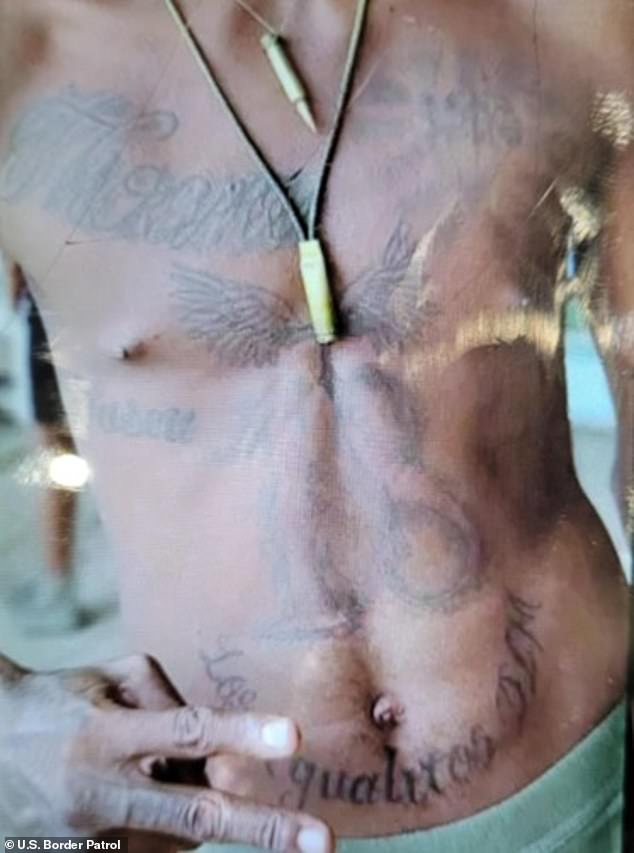 USBP Chief Jason Owens said the man also had specific tattoos indicating gang affiliation (Clan del Golfo).