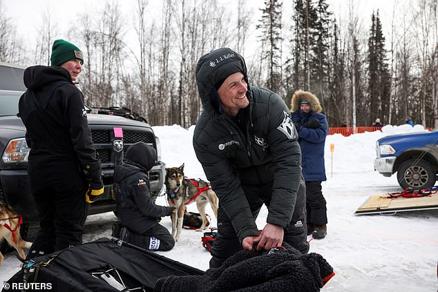 Dallas Seavey participates in the official restart of the 52nd Iditarod Trail Sled Dog Race in Willow