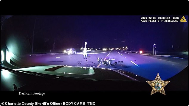 Deputy Sgt.  Dave Musgrove came across the catastrophic accident along a main road in Englewood, about 50 miles north of Fort Myers, around 7:37 p.m. on February 8.