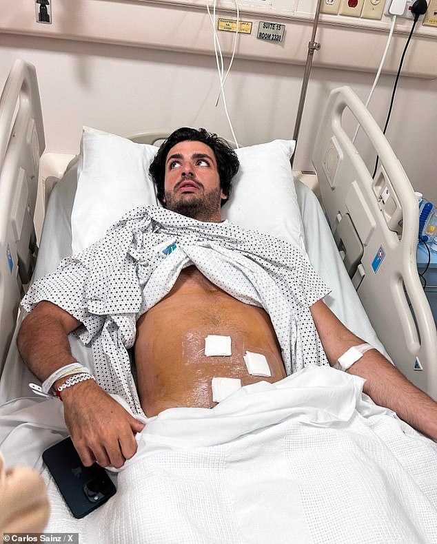 Carlos Sainz has revealed his miraculous recovery from appendix surgery