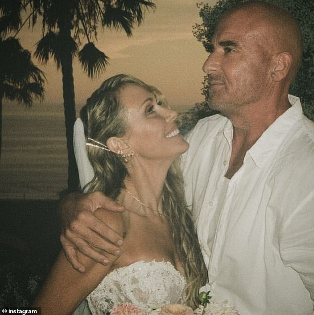 Amid claims Tish Cyrus 'stole' Dominic Purcell (both pictured on their wedding day) from her estranged daughter Noah, MailOnline takes a look at the Prison Break star's love life.
