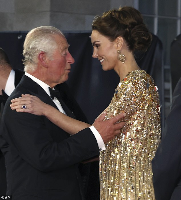 King Charles has always had a close bond with Kate, Princess of Wales (pictured at the world premiere of the new James Bond franchise film 'No Time To Die')