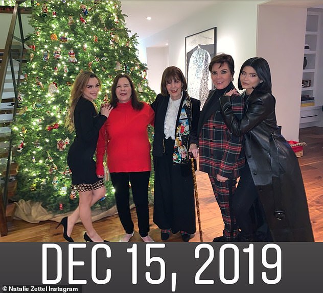 Kris Jenner and her sister Karen Houghton - who died on Monday aged 65 - had a long-standing on-again, off-again relationship - but shocked fans when they reunited in 2019 after a years-long feud (LR) Natalie, Karen, Mary Jo Campbell, Kris and Kylie Jenner