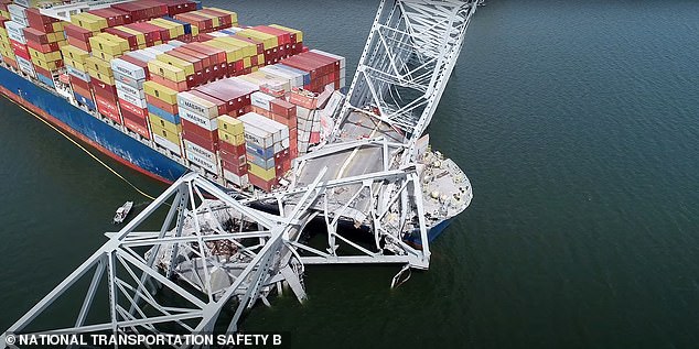 The Singapore-flagged container ship named Dali, leaving the port of Baltimore bound for Sri Lanka, crashed into a support tower of the Francis Scott Key Bridge over the mouth of the Patapsco River around 1:30 a.m.