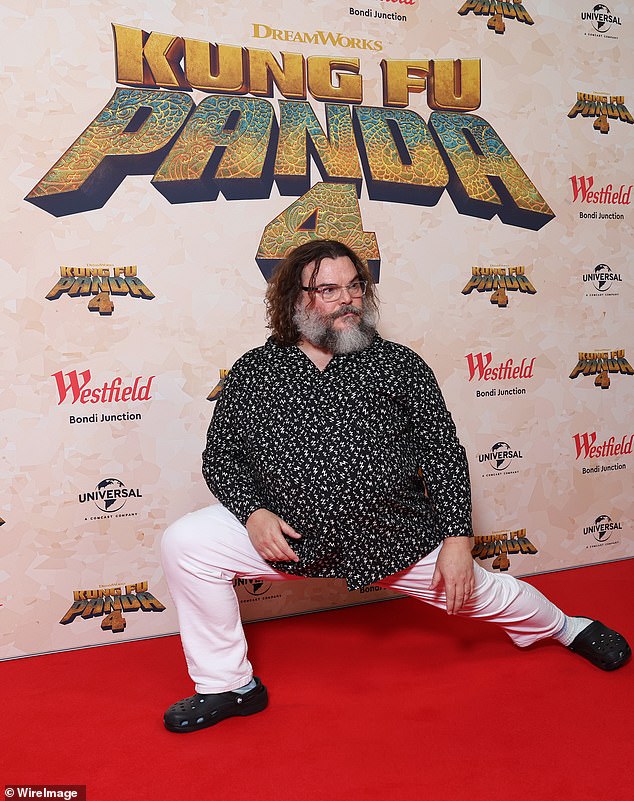 Jack Black (pictured) is in Sydney to promote his latest animated film, Kung Fu Panda 4