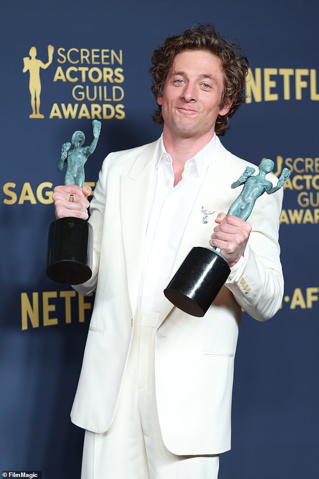 The series swept every category during awards season – winning awards at the Golden Globes, Emmys and Critics Choice;  White seen at the SAG Awards in February