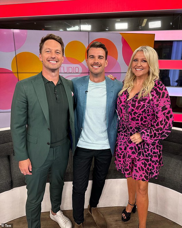 Jesse Baird (pictured center with Studio 10 colleagues Tristian McManus and Angela Bishop) was allegedly murdered along with his new partner at their Sydney home five weeks ago.