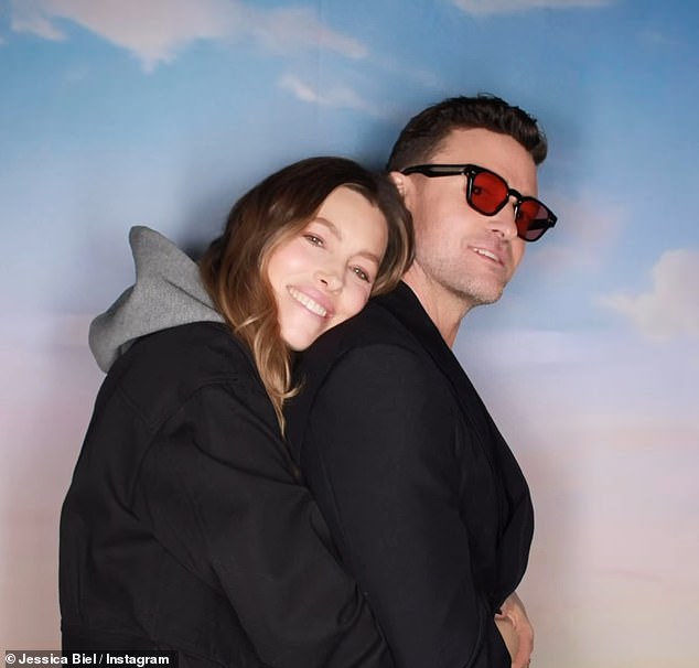 Jessica Biel, 42, took to Instagram to share a series of photos taken of herself and husband Justin Timberlake at his album release party for Everything I Thought It Was