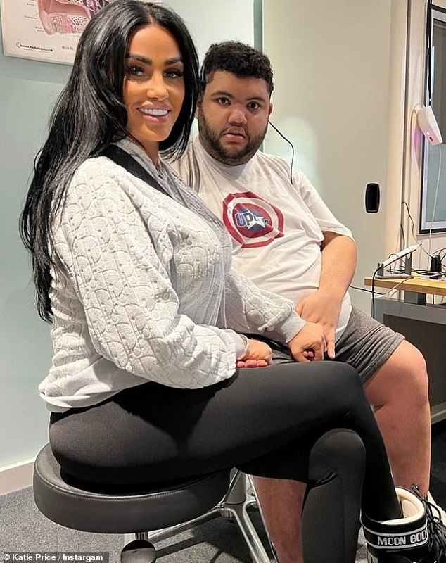 Katie Price revealed her disabled son Harvey was rushed to hospital when she posted a shocking image of 'blood-spattered' bricks on Instagram on Monday.