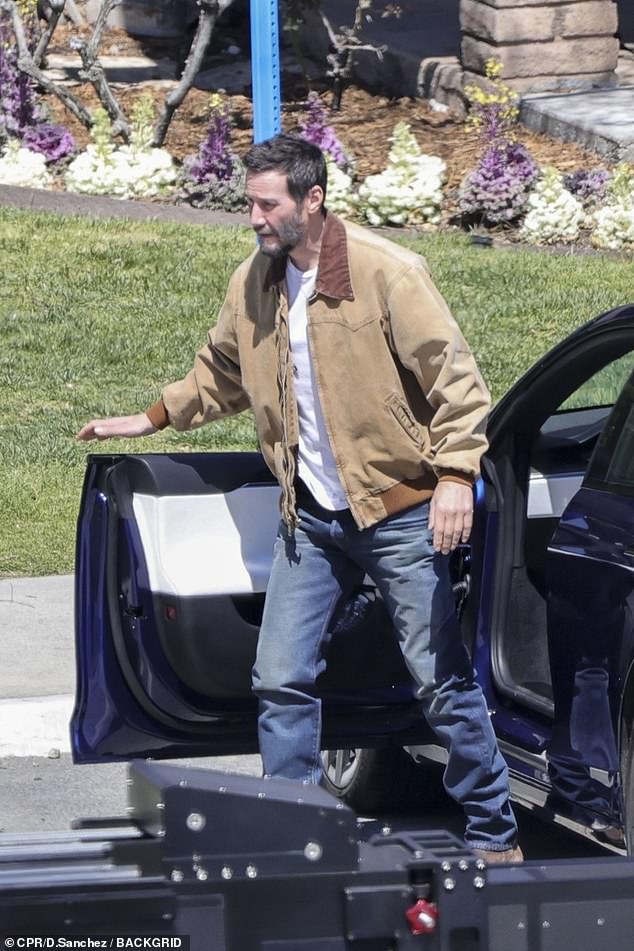 Keanu Reeves was spotted on the set of his new film Outcome on Wednesday with a short haircut – just weeks after sporting much longer locks.