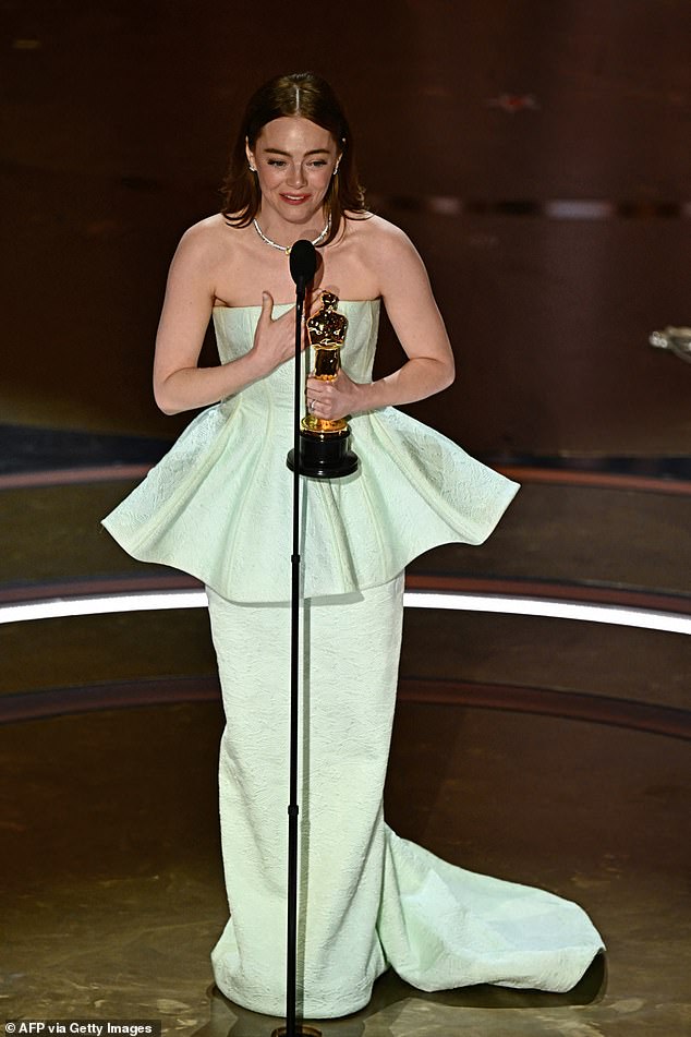 Emma Stone took a shock win in the Best Actress category for her work in Poor Things