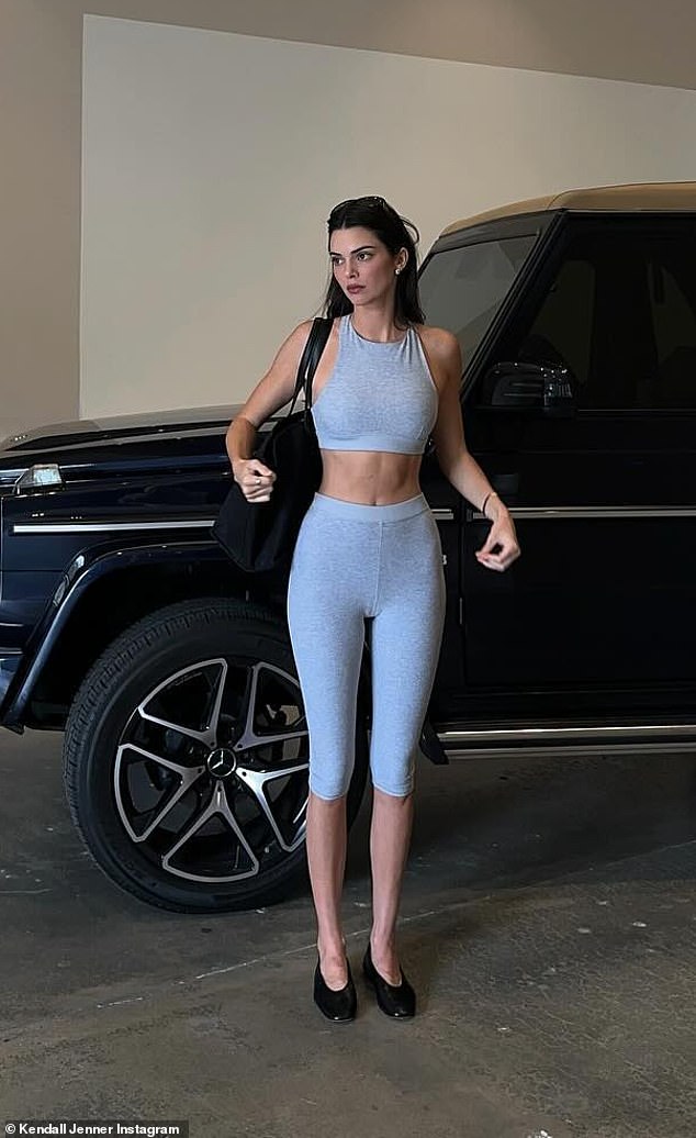 Kendall Jenner showed off her toned shape and casual style in a new series of snaps on social media Tuesday.