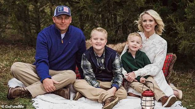 The Mullins family pictured during a family picnic before the mother-of-two became an amputee